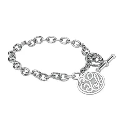 Personalized Sterling Silver 20mm Monogram Charm Bracelet JCPenney