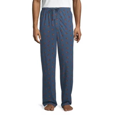 Stafford Mens Knit Pajama Pants Big and Tall, Color Blue Tiger