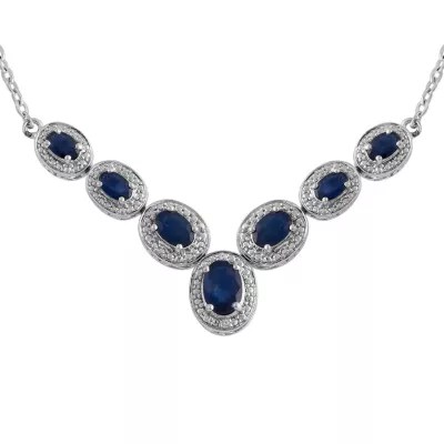 Lab Created Blue Sapphire Sterling Silver Necklace JCPenney
