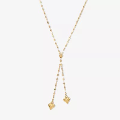 Womens 14K Gold Heart Y Necklace JCPenney