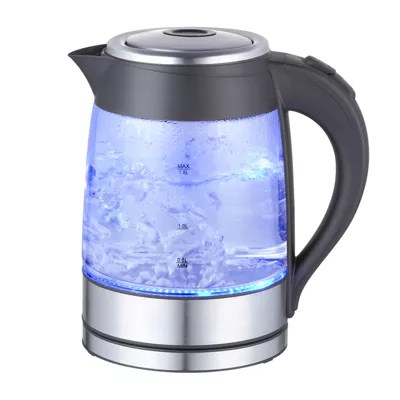 Megachef 1.8lt. Glass Body And Stainless Steel Electric Tea Kettle