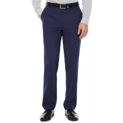 JF J.Ferrar Mens Stretch Super Slim Fit Suit Pants, Color Dark Blue