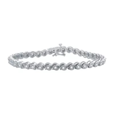 1 CT. T.W. Genuine Diamond Sterling Silver 7.5 Inch Tennis Bracelet