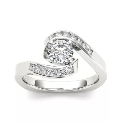 Womens 3/4 CT. T.W. Genuine White Diamond 14K Gold Engagement Ring