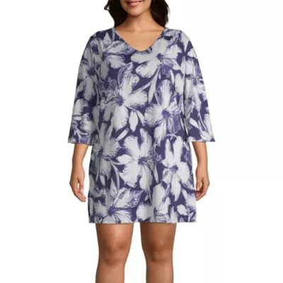 Porto Cruz Floral Knit Swimsuit CoverUp DressPlus JCPenney
