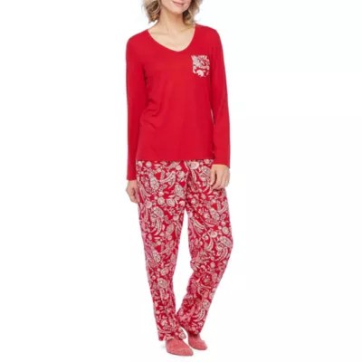 Liz Claiborne Long Sleeve Womens 3pc Pant Pajama Set Talls JCPenney