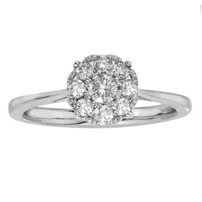 Womens 1/2 CT. T.W. Genuine White Diamond 10K Gold Engagement Ring