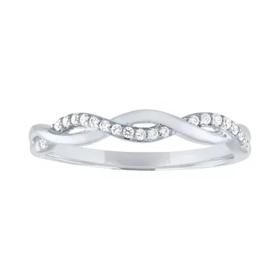 1/10 CT. T.W. Genuine White Diamond 10K White Gold Wedding Band JCPenney