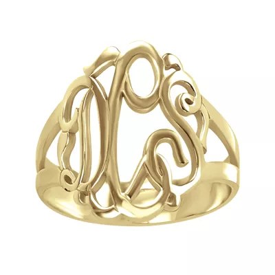 Personalized 14K Gold Over Sterling Silver Monogram RingJCPenney