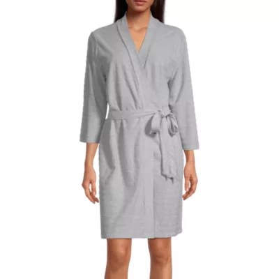 Liz Claiborne Textured Womens Robe 3/4 Sleeve Knee Length JCPenney