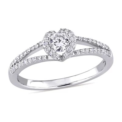 Womens 3/8 CT. T.W. Genuine White Diamond 14K Gold Engagement Ring