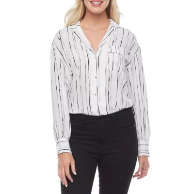 Worthington Womens Long Sleeve Regular Fit ButtonDown Shirt JCPenney