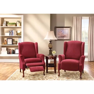 SURE FIT Stretch Pique 2 pc Wing Recliner Slipcover