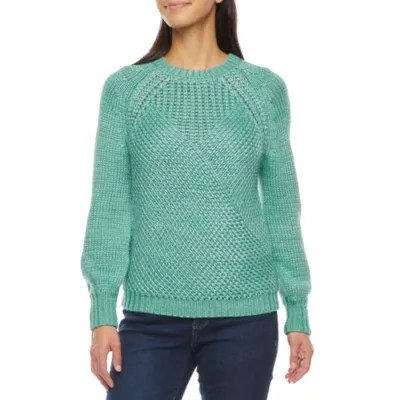 Worthington Womens Crew Neck Long Sleeve Pullover Sweater JCPenney
