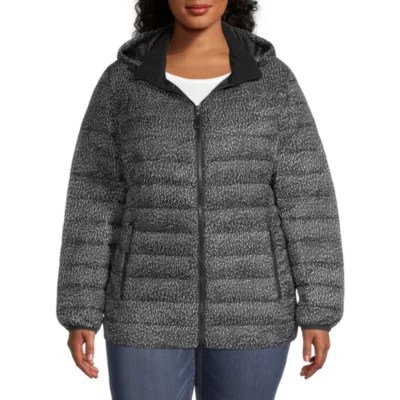 St. John's Bay Hooded Packable Lightweight Puffer JacketPlus JCPenney