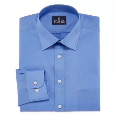 Stafford Mens Travel EasyCare Broadcloth Stretch Regular Fit Dress