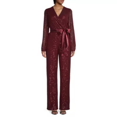 Premier Amour Long Sleeve Sequin Jumpsuit