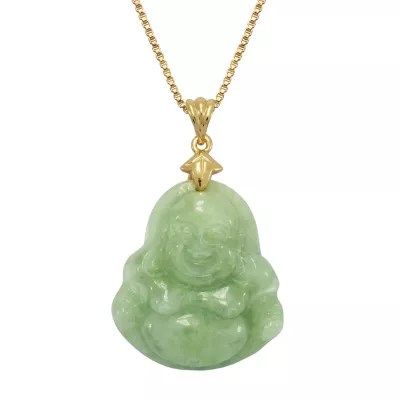 Genuine Jade Buddha Pendant Necklace 14K Yellow Gold Over Silver JCPenney
