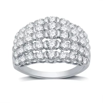 Womens 2 CT. T.W. Genuine White Diamond 10K White Gold Cocktail Ring