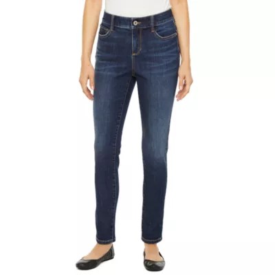 St. John's Bay Petite Womens Mid Rise Skinny Fit Jean JCPenney