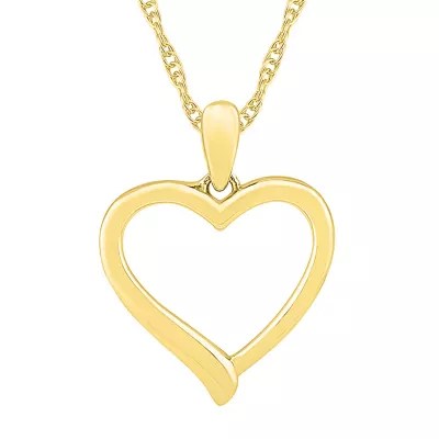 Womens 10K Gold Heart Pendant Necklace JCPenney