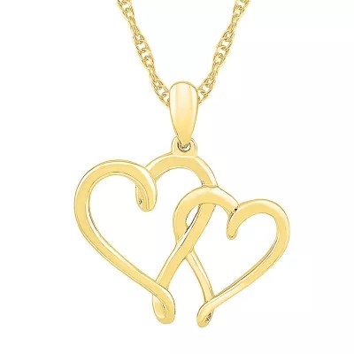 Womens 10K Gold Heart Pendant Necklace JCPenney