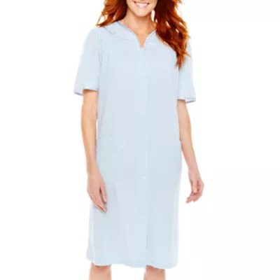 Adonna Short Sleeve Snap Front Duster Robe JCPenney