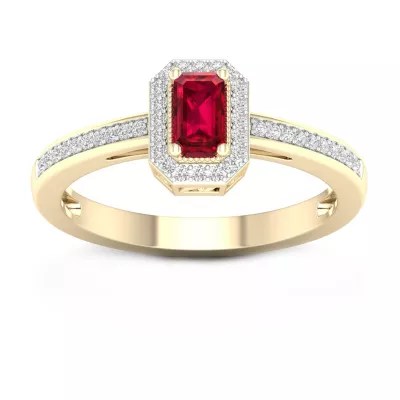 Womens Genuine Red Ruby 10K Gold Promise Ring JCPenney