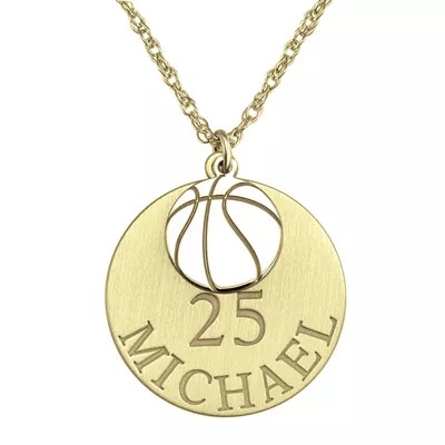 Personalized Basketball 20mm Pendant Necklace JCPenney