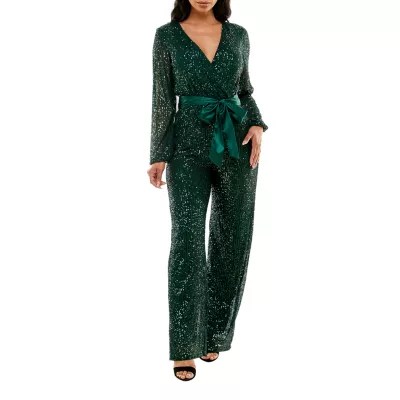 Premier Amour Long Sleeve Sequin Jumpsuit