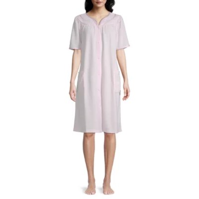 Adonna Womens Knit Robe Short Sleeve Knee Length JCPenney