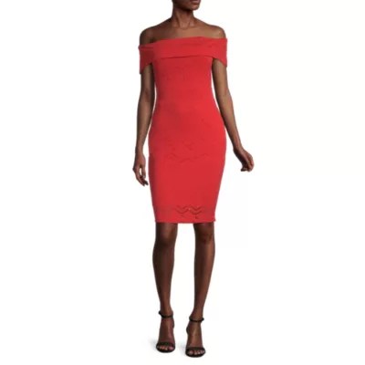 Premier Amour Off The Shoulder Sheath Dress, Color Red JCPenney