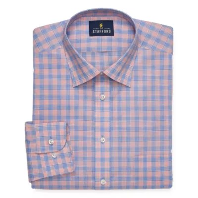 Stafford Mens Travel EasyCare Broadcloth Stretch Regular Fit Dress