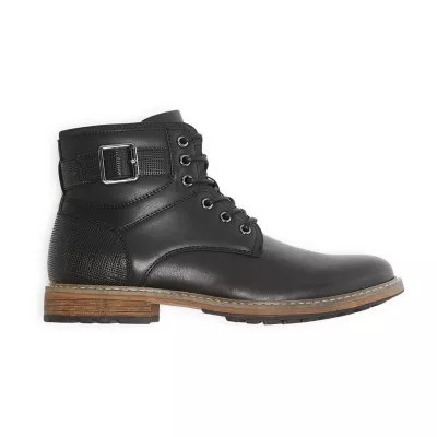 JF J.Ferrar Mens Lagoon Flat Heel Lace Up Boots, Color Black JCPenney