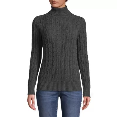 St. John's Bay Long Sleeve Turtleneck Sweater Tall JCPenney