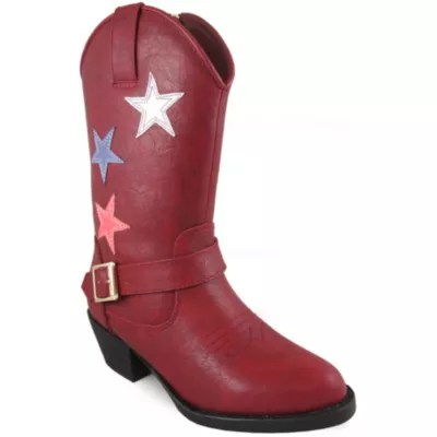 Smoky Mountain Kid's Star Bright Cowboy BootJCPenney, Color Red