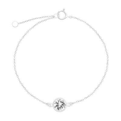 Itsy Bitsy Sterling Silver Crystal 8 Inch Link Chain Bracelet JCPenney