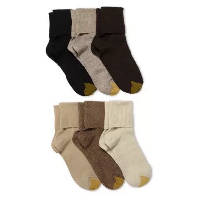 GoldToe® 6pk. TurnCuff Crew Socks Extended SizesJCPenney