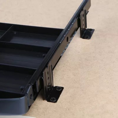 Mind Reader Under Desk Keyboard Holder with Closable Writing Utensil