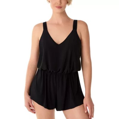 Vanishing Act By Magic Brands Control Romper Womens Swim Dress