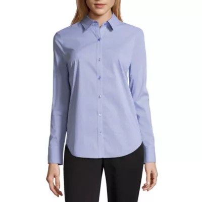 Worthington Womens Long Sleeve Modern Fit ButtonDown Shirt JCPenney