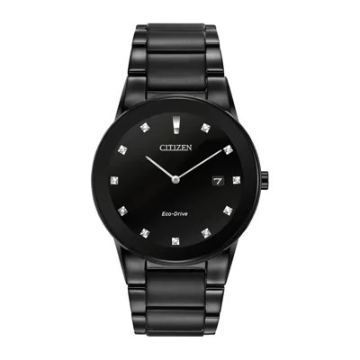 Citizen Axiom Mens Black Stainless Steel Bracelet Watch Au106558g