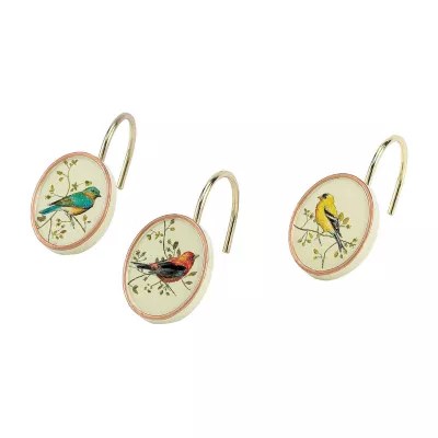 Avanti Gilded Birds Shower Curtain Hooks, Color White JCPenney