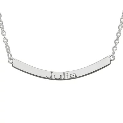 Personalized Curved Name Bar Necklace, Color White JCPenney