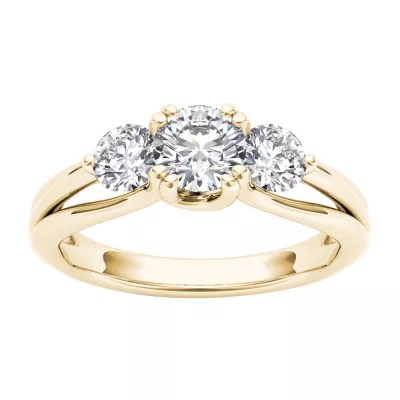 Womens 1 CT. T.W. Genuine White Diamond 14K Gold 3Stone Engagement