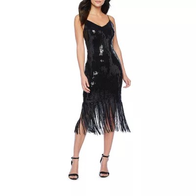 Premier Amour Sleeveless Sequin Sheath Dress, Color Black