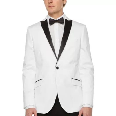 JF J.Ferrar Classic Fit Stretch Tuxedo Jacket, Color White JCPenney