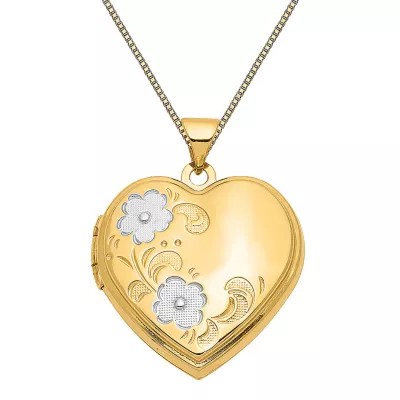 Womens 14K Two Tone Gold Heart Locket Necklace JCPenney