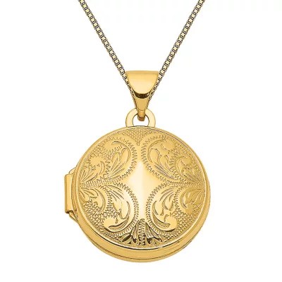 Womens 14K Gold Round Locket Necklace JCPenney