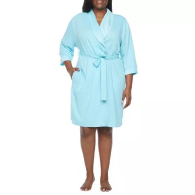 Liz Claiborne WomensPlus Knit Robe 3/4 Sleeve Mid Length JCPenney